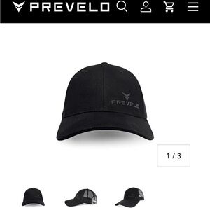 Prevelo bikes black cap, low profile, mesh back, eaglebear logo, adult sz, NWOT